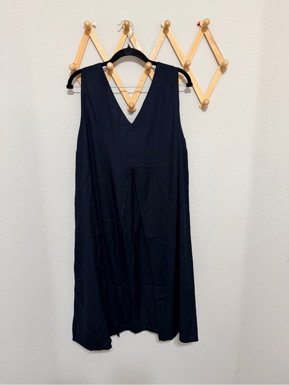 Soft Surroundings Black Front Slit Sleeveless Viscose Dress Size Large
